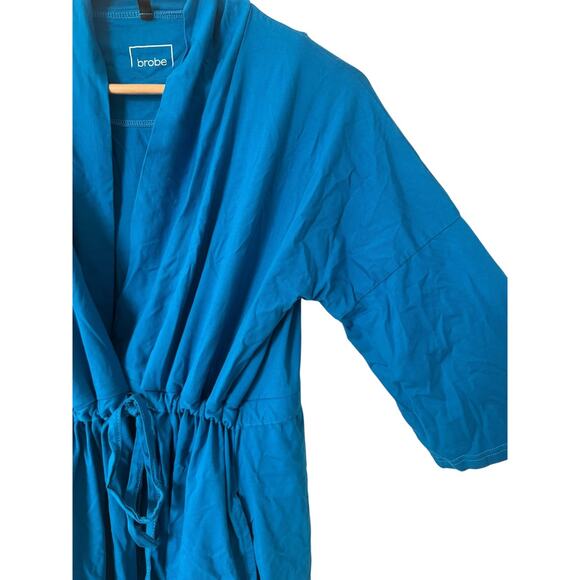 BROBE Post Surgery Recovery Robe XL Blue Tie Front Soft Stretchy - Picture 5 of 5